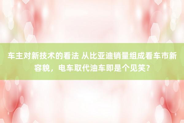 车主对新技术的看法 从比亚迪销量组成看车市新容貌，电车取代油车即是个见笑？