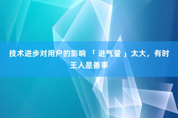 技术进步对用户的影响 「 进气量 」太大，有时王人是善事