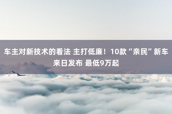 车主对新技术的看法 主打低廉！10款“亲民”新车来日发布 最低9万起