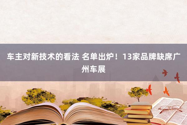 车主对新技术的看法 名单出炉！13家品牌缺席广州车展