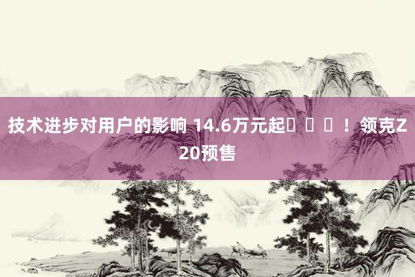 技术进步对用户的影响 14.6万元起​​​！领克Z20预售