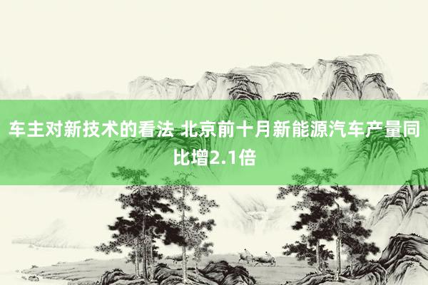 车主对新技术的看法 北京前十月新能源汽车产量同比增2.1倍