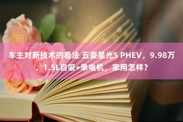 车主对新技术的看法 五菱星光S PHEV，9.98万，1.5L自吸+单电机，家用怎样？