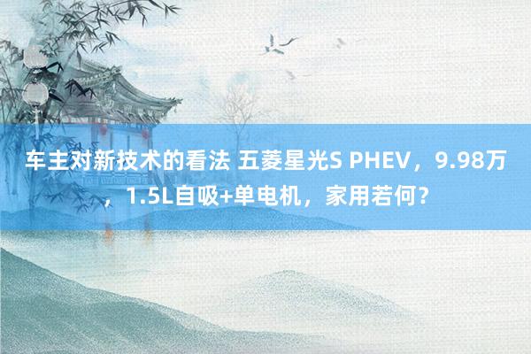 车主对新技术的看法 五菱星光S PHEV，9.98万，1.5L自吸+单电机，家用若何？