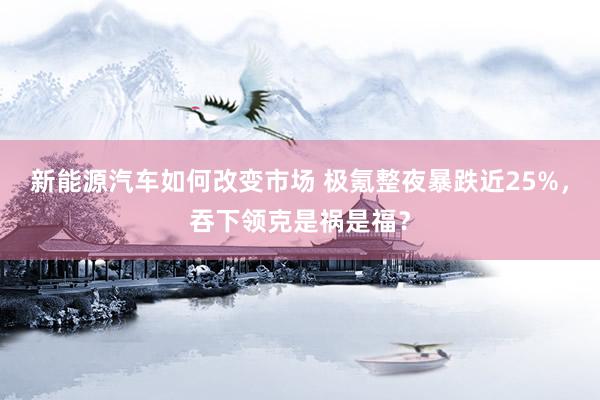 新能源汽车如何改变市场 极氪整夜暴跌近25%，吞下领克是祸是福？