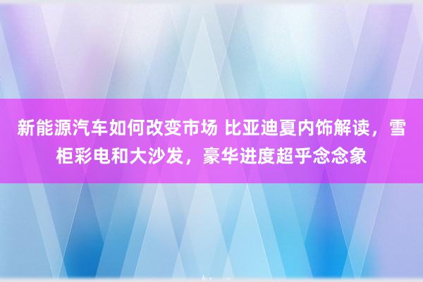 新能源汽车如何改变市场 比亚迪夏内饰解读，雪柜彩电和大沙发，豪华进度超乎念念象