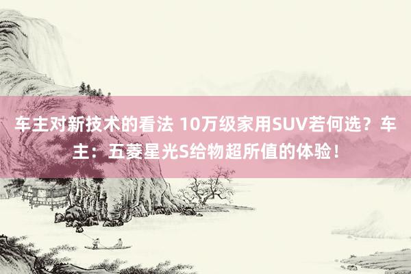 车主对新技术的看法 10万级家用SUV若何选？车主：五菱星光S给物超所值的体验！