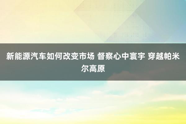 新能源汽车如何改变市场 督察心中寰宇 穿越帕米尔高原