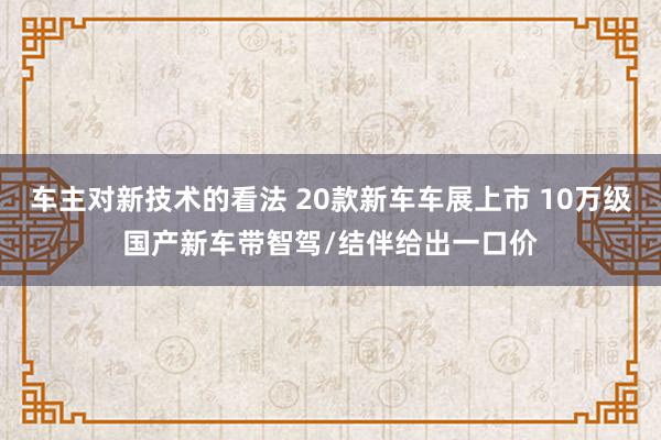 车主对新技术的看法 20款新车车展上市 10万级国产新车带智驾/结伴给出一口价