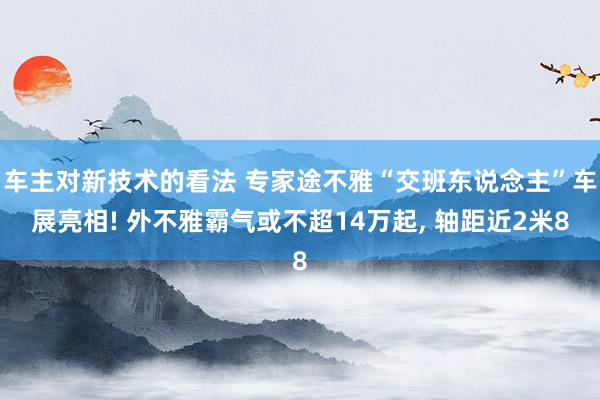 车主对新技术的看法 专家途不雅“交班东说念主”车展亮相! 外不雅霸气或不超14万起, 轴距近2米8