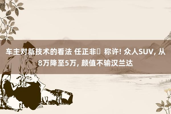 车主对新技术的看法 任正非‌称许! 众人SUV, 从8万降至5万, 颜值不输汉兰达