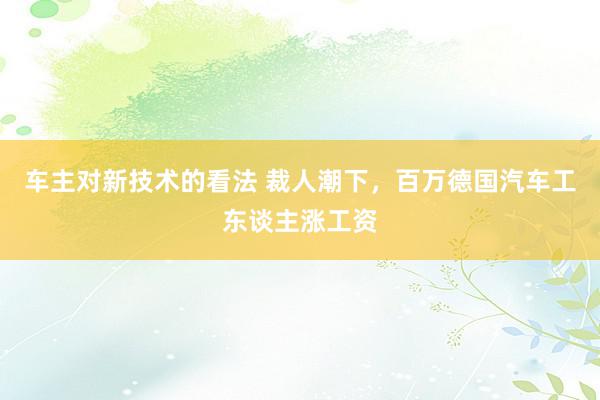 车主对新技术的看法 裁人潮下，百万德国汽车工东谈主涨工资