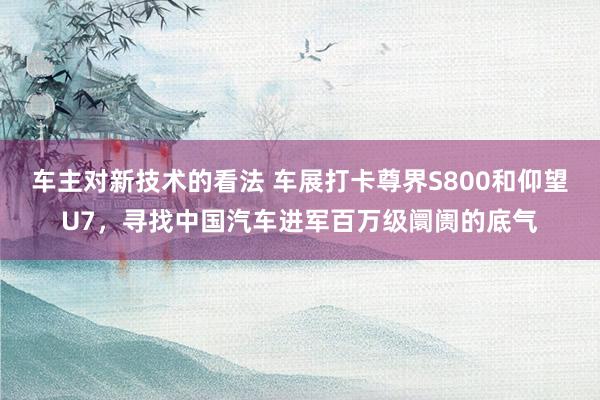 车主对新技术的看法 车展打卡尊界S800和仰望U7，寻找中国汽车进军百万级阛阓的底气