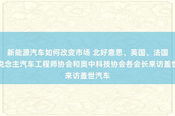 新能源汽车如何改变市场 北好意思、英国、法国华东说念主汽车工程师协会和奥中科技协会各会长来访盖世汽车