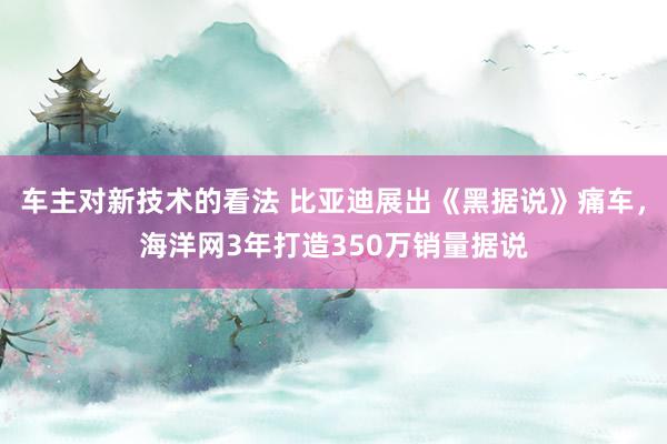 车主对新技术的看法 比亚迪展出《黑据说》痛车，海洋网3年打造350万销量据说